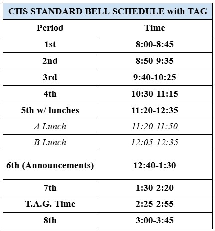 chs bell schedule